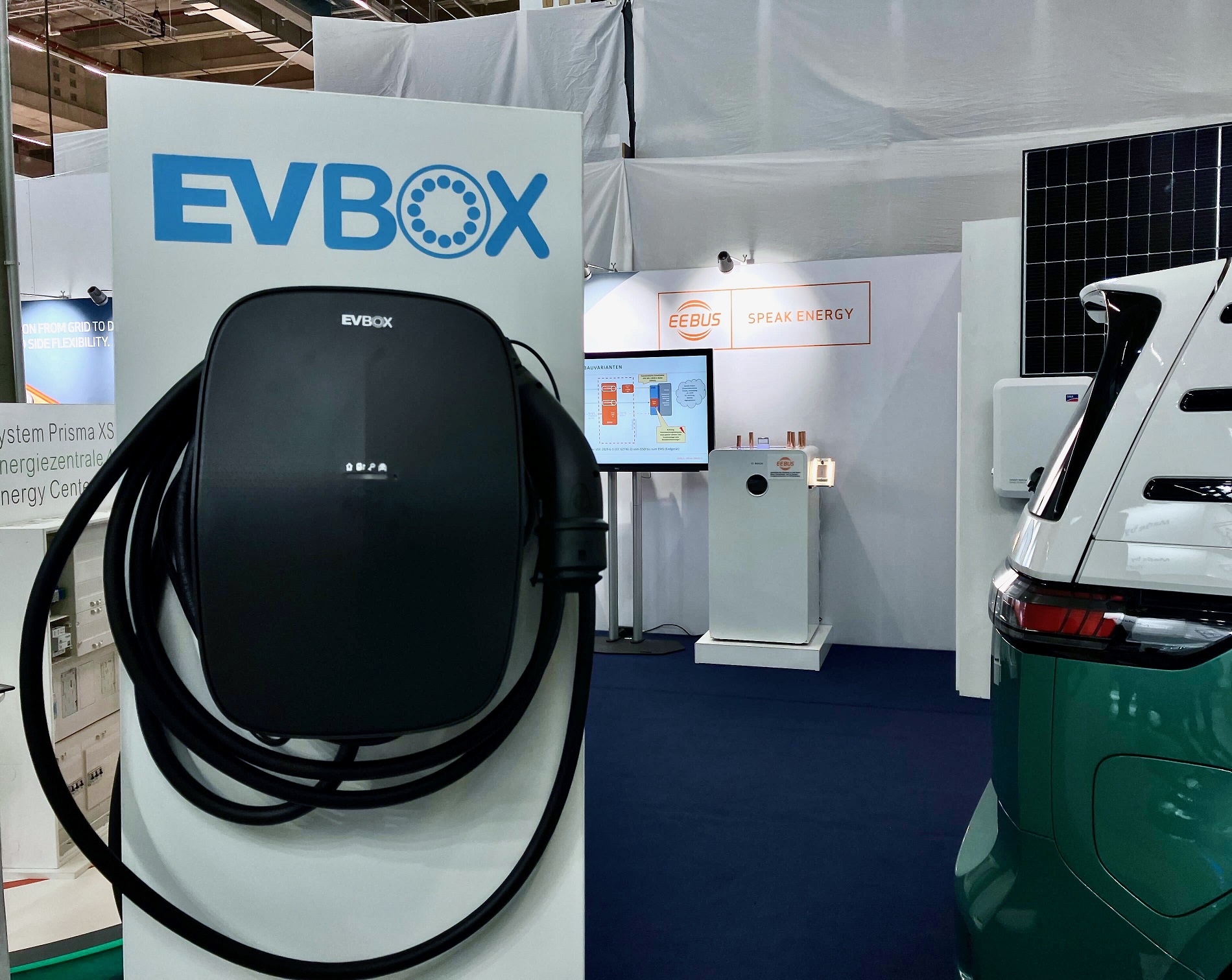 EVBox Livo at EEBUS stand during the ISH 2023 in Germany EVBox Livo at EEBUS stand during the ISH 2023 in Germany