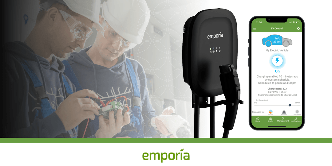 Emporia’s line of products includes smart home energy monitors, smart plugs, EV chargers, current sensors, and an integrative app that allows for easy energy management. Photo: Emporia Energy Emporia’s line of products includes smart home energy monitors, smart plugs, EV chargers, current sensors, and an integrative app that allows for easy energy management. Photo: Emporia Energy