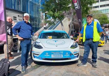 Ed Kestel, Gemtek’s solution architect with Jon Edwards, TOCEVA Racing team manager