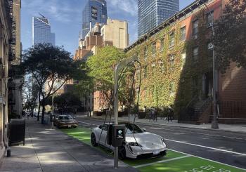 A rendering of Gravity’s new curbside charging unit