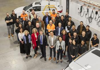 Ben Caroll, front row 4th from left, visited Jet Charge to make the announcement