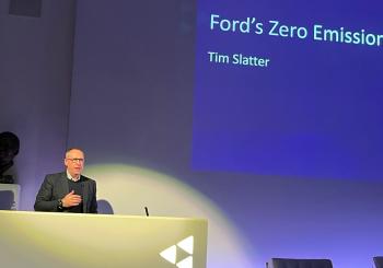 Tim Slatter, chair of Ford of Britain, speaking at this week's EV Summit in Oxford
