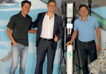 Left to right: OBE Power’s Ro Achon, CTO, and co-founders and joint managing directors Alejandro Burgana and Luis Paul