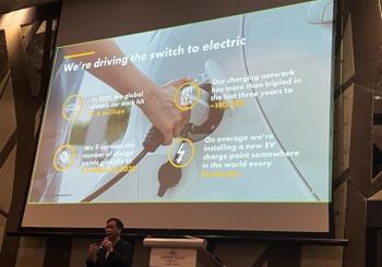 Shell's Min Yih Tan speaking at today's Asia Pacific EV Charging Infrastructure 2023 conference in Singapore