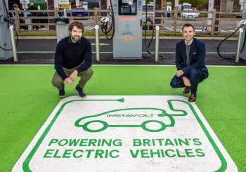 Tom Rowlands of Allstar owner Fleetcor (left) with InstaVolt CEO Adrian Keen