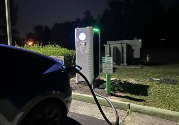The XCharge C6AM DCFC that has been deployed at Pit Stop New Kent. Photo: PRNewsfoto/XCharge North America