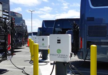 North America’s largest electric motorcoach charging facility. Photo: ABC Companies