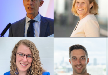 David Betteley (chair of the board, top left), Grethe Skundberg (board member, top right), Julia Stent (board member, bottom left) and Charlie Cook (founder, bottom right) at Rightcharge. Photo: Rightcharge