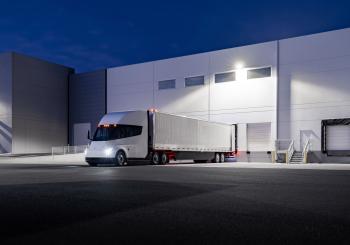 It was expected that Tesla's Semi electric trucks would use the MCS connector, but CharIN says this is not the case the first Semi trucks in the US are instead using a dedicated, proprietary connector. Image: Tesla