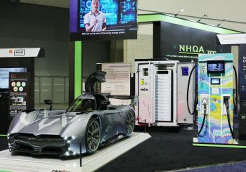 NHOA.TCC made its debut at CES 2024, showcasing the remarkable Energy Storage with EV Charging Station and Stable Power Grid Structure, based on the novel fireproof and fire extinguishing EnergyArk, and displaying the McMurtry Spéirling electric racing car, powered by Molicel's ultra-high-power lithium battery. Photo: NHOA.TCC