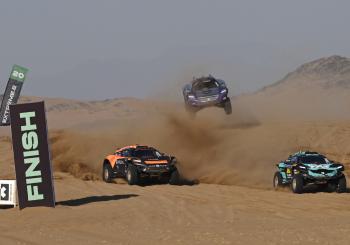 The Extreme E racing series showcases electric SUVs and futuristic technologies in some of the world’s most remote and challenging environments. Photo: Kempower