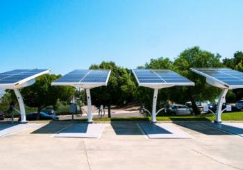 Each Beam EV ARC makes and stores all its own electricity to deliver clean, renewable energy. Photo: Beam Global