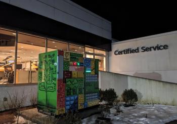 The system installed at Vail Buick GMC dealership helps relieve strain on New York's grid by supporting EV chargers at the dealership. Photo: Energy Toolbase