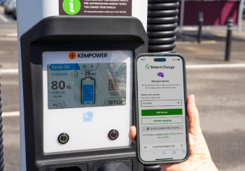 Twelve new Smart Charge ulrtra-fast EV charging bays have been opened this week at Sainsbury’s Enfield Superstore, making this its 50th location. Image: Sainsbury's