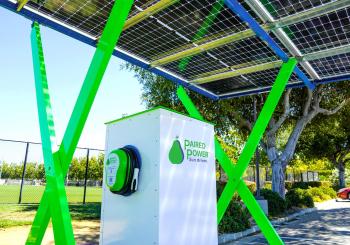 Paired Power and EV Connect’s clean energy installation enables Campbell to establish its first sustainable, resilient EV charging infrastructure. Photo: Paired Power