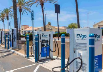 A renewed EVgo fast charging station in Auburn Hills, MI. Photo: Evgo